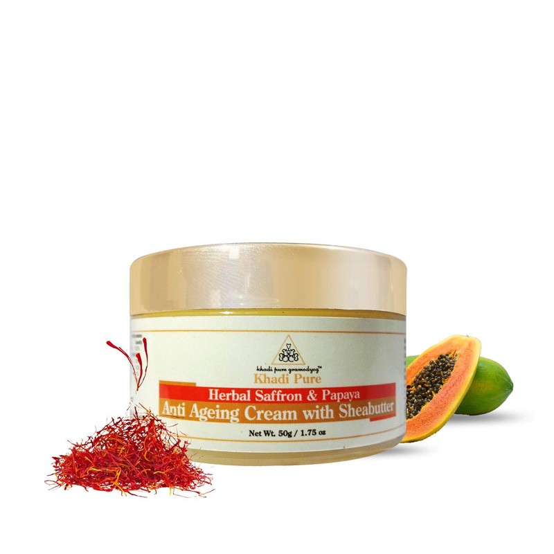 Khadi Pure Herbal Saffron & Papaya Anti Ageing Cream with