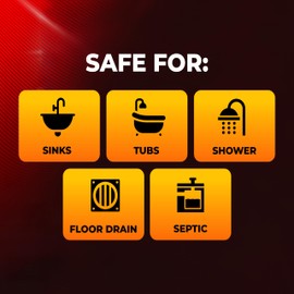 Fire Water Max Drain Clog Dissolver, Hair Clog Liquid Cleaner & Remover for Any Sink Shower Tub Pipe Drains Septic Safe, 5X Faster Action, 1 Quart