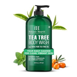 BOTANIC HEARTH Tea Tree Body Wash, ayuda a los hongos de las unas, los atletas de los pies, los gusanos de anillo, el picor del caldo, el acne, el ecz