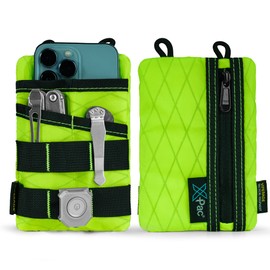 VIPERADE VE3 Tool Pouch Pocket Organizer, Nylon Tool Belt Loop Pouch with 4 Pockets Tool Storage EDC Pouch for Flashlight/Pocket Knife, Tactical Pen, Notebook (X-PAC-Hot Lime)