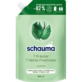 Schauma Shampoo 7 Herbal Refill Pack (800 ml), Hair Shampoo Gives the Hair Structure a Light Freshness, Fresh Shampoo for Normal to Quickly Greasy Hair