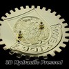 Premium Gold ISO 9001 Mexico Flag Golden Grill Badge Golden