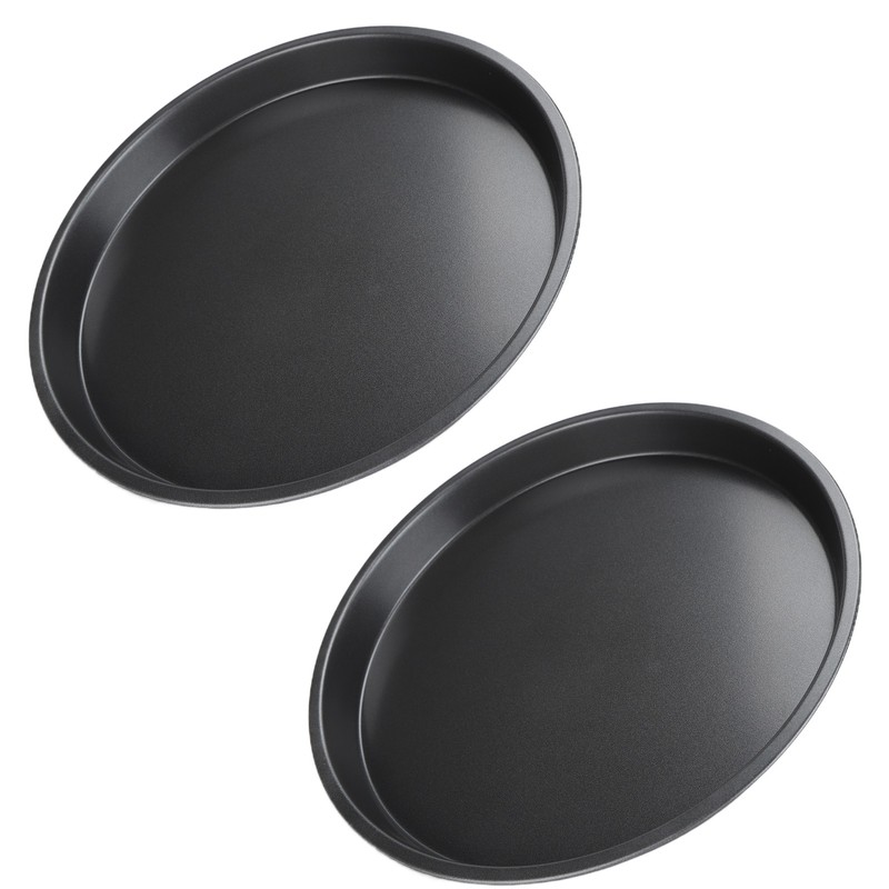 2Pcs Non Stick Pizza Pan Deep Thickened Carbon Steel Baking