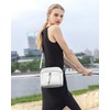 befen White Genuine Leather Crossbody Purse for Women, Woman Small