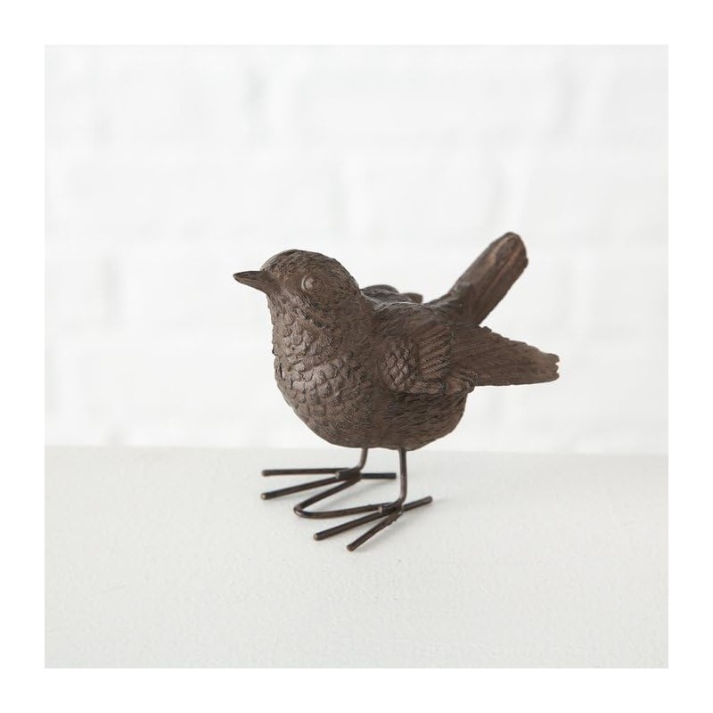Boltze Bird sparrow, bird figure height 6 cm, brown, 1
