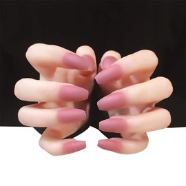 24pcs/set Fake Nails Press On Nails False Nail Tips Coffin for Women Acrylic French Matte Fake Nails with Medium Long Design Glue On Nails Art Tips Stick On Toenails