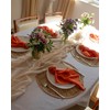 Generic Burnt Sienna Orange 100% Linen Cloth Cotton Square Napkins,