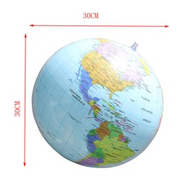 Lanito Globe, Beach Ball Shape, Globe, Globe, English Symbolization, World Map, Inflatable Toy, Learning Resources, Kids, Learning, Ball Diameter 11.8 inches (30 cm)