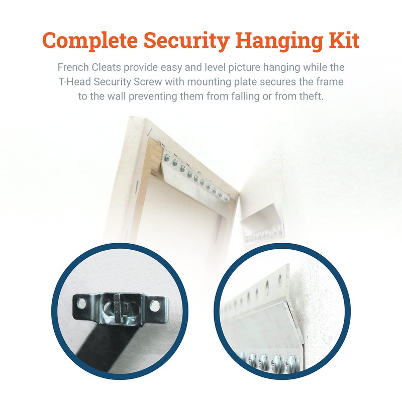 French Cleat Security Hanging Kit 10 Inch - 2 Pairs