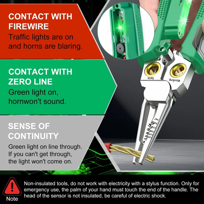 8 in 1 Wire Stripping Pliers with Voltage Tester, Multi-function
