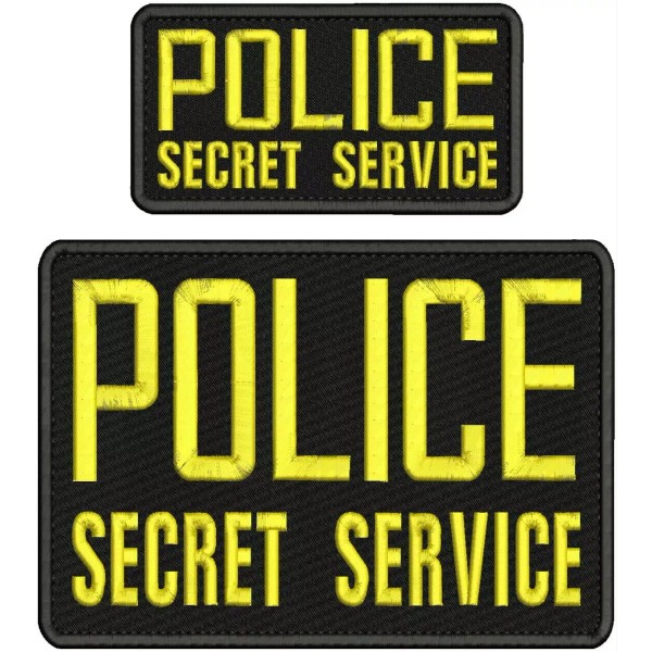 POLICE SECRET SERVICE embroidery patches 6x9 and 3x6 hook on