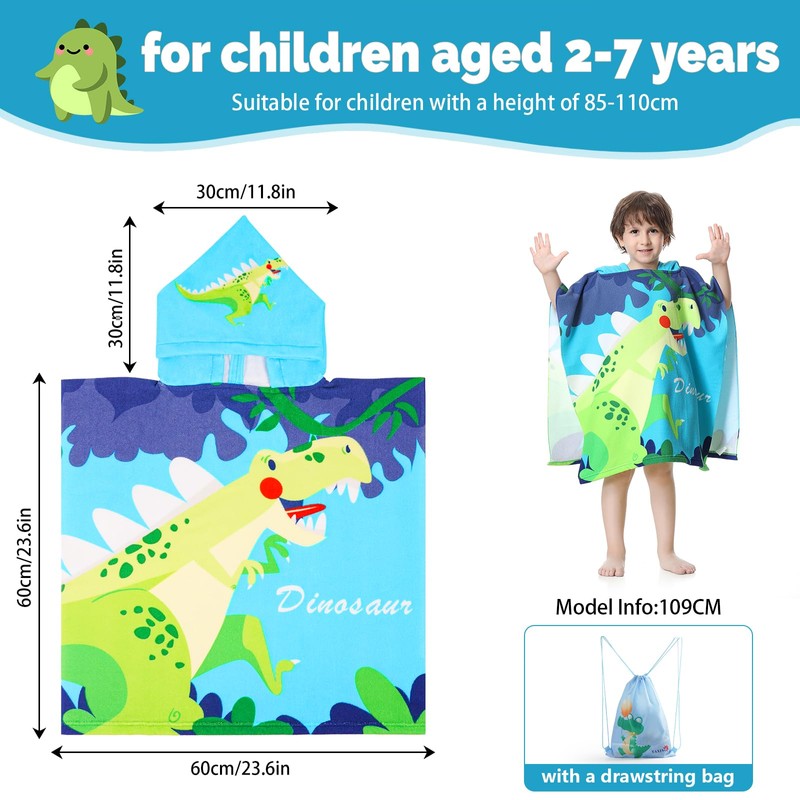 MOKANI Hooded Poncho Towels for Kids, Microfibre Ultra Soft Baby