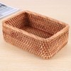 Hopbucan Hand Woven Rectangular Rattan Wicker Basket Tea Bread Picnic