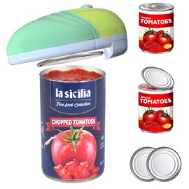 New Upgrades Auto Electric Can Opener，Open Your Almost Any shape of Cans with A Simple Press of Button - Automatic,Hands Free, Smooth Edge, Food-Safe, Battery Operated (Green)