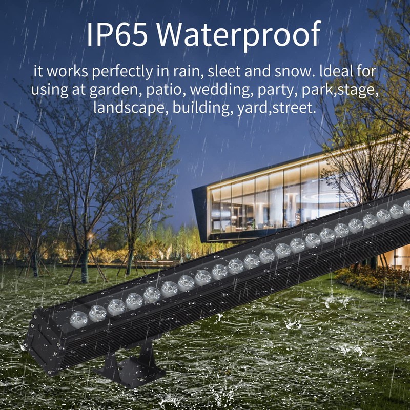 JSN&PC LED Wall Washer Light 36W IP65 Waterproof Black Housing