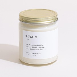 Brooklyn Candle Studio Tulum Jar Candle - Luxury Scented Candle, Vegan Soy Wax, Hand Poured in The USA, 50 Hour Slow Burn Time - 7.5oz