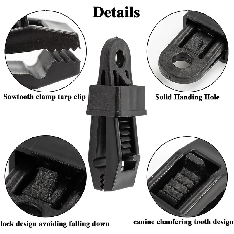 WEZCHUGHAOL Adjustable Heavy Duty Lock Grip, 20Pcs Tarp Clips Tent