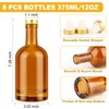 8 Pack 12oz Amber Glass Bottles with Cork Lids, Liquor