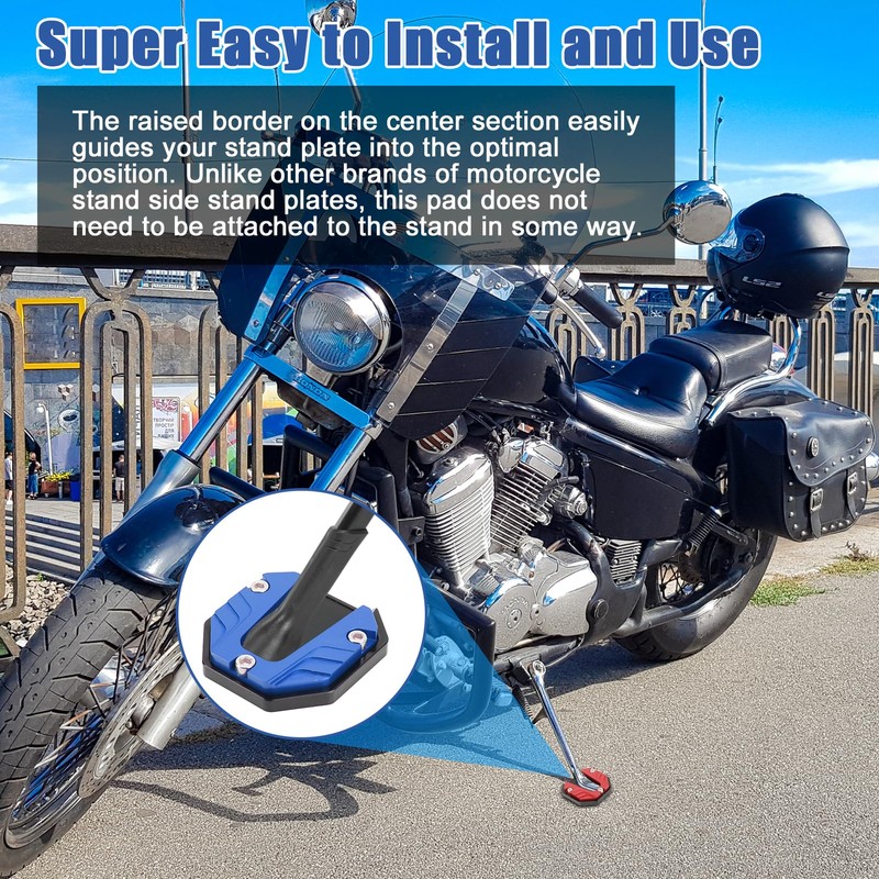WODHMIEY Motorcycle Kickstand Extender,Motorcycle Side Stand Plate Pad,Foot Side Stand