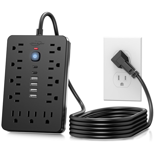 JouleLoom JouleLoom 6 FT Flat Plug Surge Protector Power Strip,11