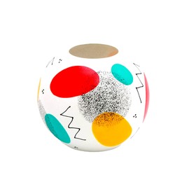 Handpainted Glass Vase for Flowers | Painted Art Glass Multicolor Bubbles Vase | Interior Design Home Room Decor | Table vase 6 inch