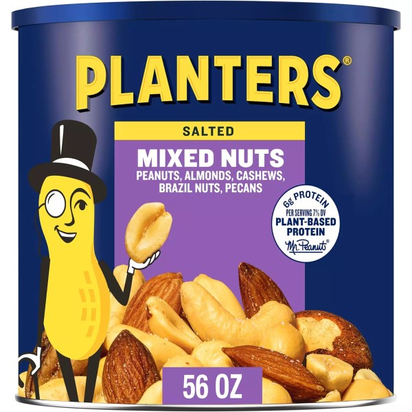 Salted Mixed Nuts, Peanuts, Almonds, Cashews, Brazil Nuts and Pecans,
