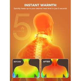 Smiling Shark Neck Warmer, Neck & Hand Warmer Ricaricabile Professionale Regolabile 4 Temperature impostate (45 ℃-60 ℃) per l'esterno Interno Adulti Bambini Anziani Lavoro