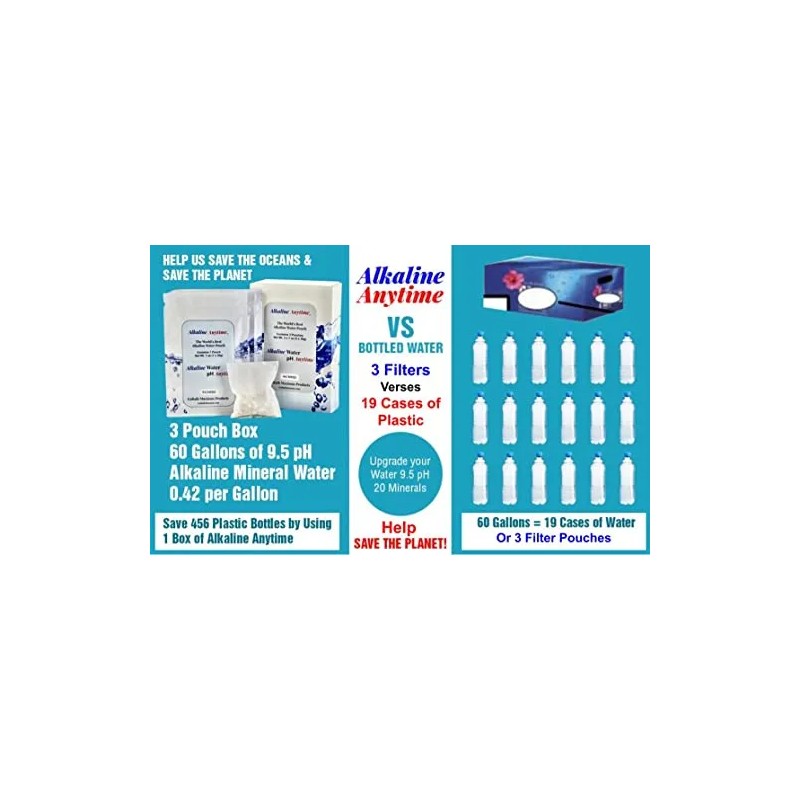 Filtro Agua Alcalina Portátil 9.5+ Ph - 60 Galones
