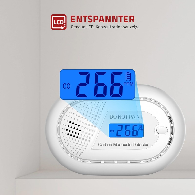 Runidur Carbon Monoxide Detector Portable 10 Year Service Life, Co