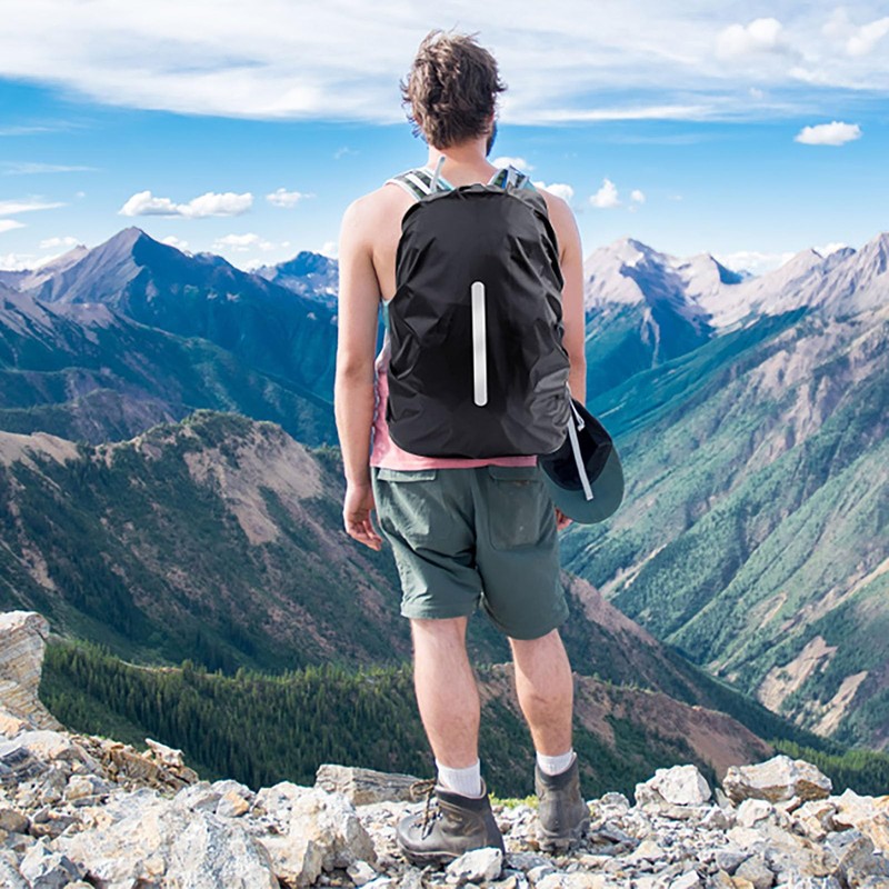 PACIOCEAN 1 Pack Reflective Backpack Cover,Reflective Rucksack Covers in Polyester,Reflective
