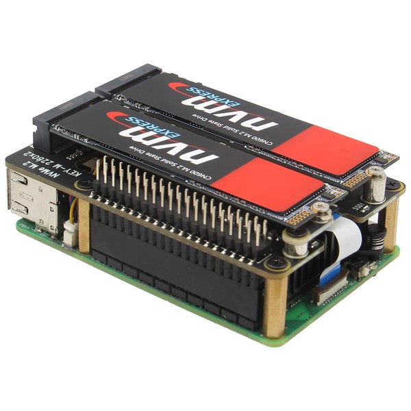 Geekworm X1004 PCIe to Dual M.2 HAT NVMe 2280 SSD