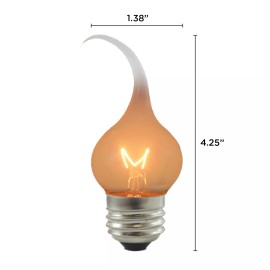 Bulbrite 411007 Chandelier 7.5W Watt 120V S11 Medium E26 Silicone Dipped Bulb