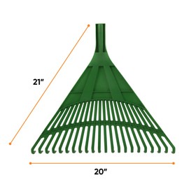 Superio Adult Rake Replacement Head, Durable Plastic Head to Sweep Leaves in Lawn and Tidying Up The Garden, Green