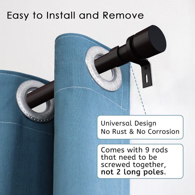 Byondeth Curtain Rods for Windows 16 to 144 Inches Adjustable