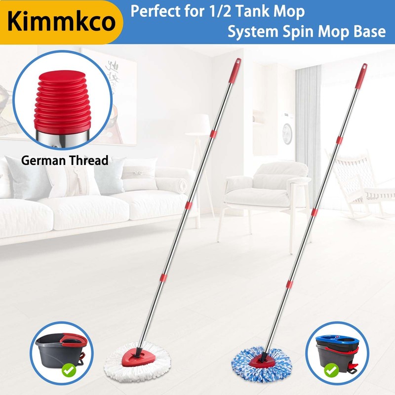 Kimmkco Spin Mop Replacement Handle, 4-Section 30-to-58 inch Mop Stick
