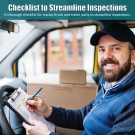 Detailed Driver's Vehicle Inspection Report, 10 Pack, Pre Trip Inspection Book for Trucker, 2-Ply Carbonless, 35 Sets of Forms per DVIR Log Book for Truck Drivers, 8.5" x 5.5"