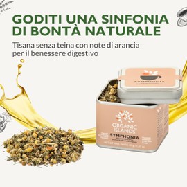 Organic Islands Herbal Tea Leaves - Symphonia Sugar Free Decaffeinated Tea - Natural Blend of Chamomile Flowers, Centella Leaves and Flowers and More from Naxos, Greece 30g