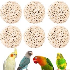 Zephyriel Bird Toys Sola Balls 6PCS, Bird Foraging Toy, Soft Sola Atta Ball, Parrot Chew Shred Toy for Sharpening Claws and Beaks for Cockatiel, Parakeets, Conure, Love Birds, Budgie and Small Birds