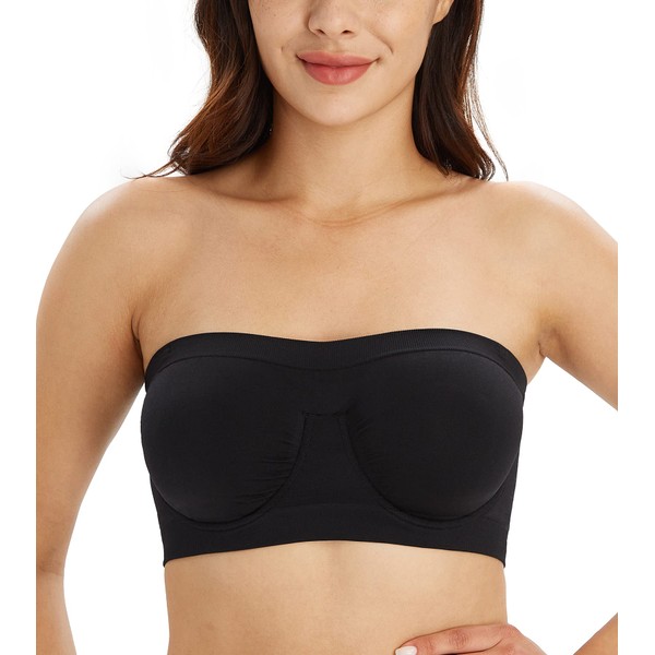 DotVol Women's Underwire Bralette Non Padded Bandeau Tube Top Multiway