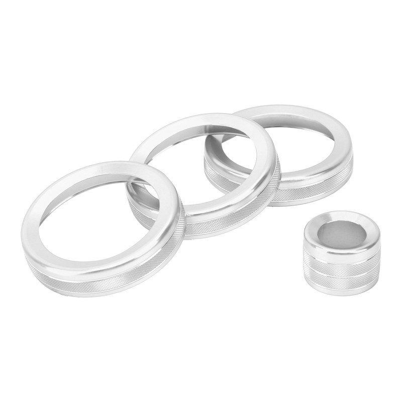 4Pcs A/C Knob Ring Trim Volume Adjuster Decor Fit for