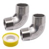 ZHMEINA 3/4" NPT Male x Male Threaded Elbow, 2Pcs 304