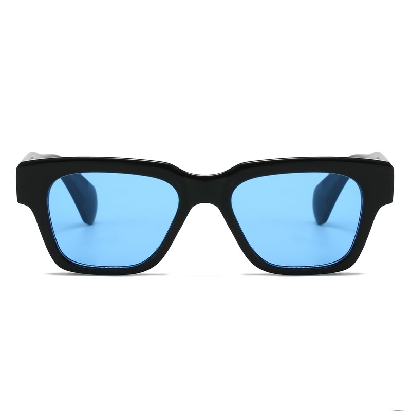 SHEEN KELLY Retro Rectangular Sunglasses for Men Women Trendy Thicker