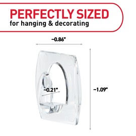 Command Mini Wall Hooks, 30 Hooks, 32 Clear Adhesive Strips, Damage Free Hanging Picture Hangers, No Tools Wall Hanging Strips for Living Spaces