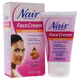 Nair Hair Remover Face Cream Upper Lip Chin & Face Gently Exfoliates Skin 2oz