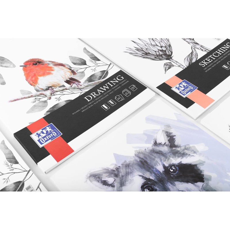 Oxford Drawing Pad A4, 40 Sheets, 160 g, Shortened