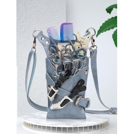 Niaoszhex Hairdresser Belt Bag, Scissor Bag, Barber Tool Bag, Hairdresser Salon Cutting Bag, Hairdresser for Hairdressing Salon, Scissors, Comb Storage (LQ-YZ Blue)