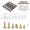 KOKOSUN Magnetic Chess Set with Folding Chess Board Gold and