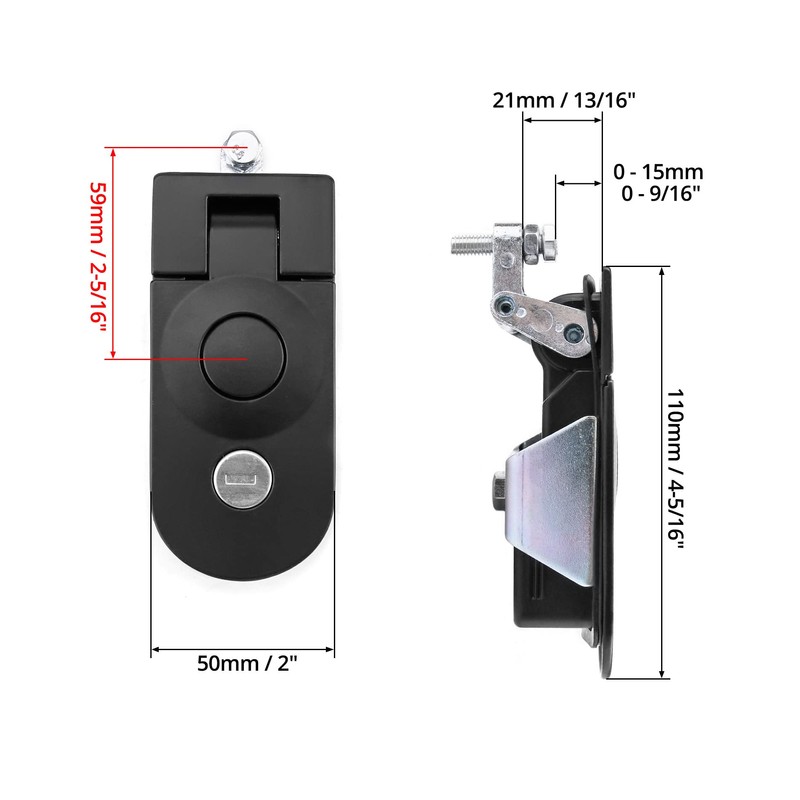 QWORK Adjustable Lever Compression Latch 13/16" Keyed Alike 4 Pack