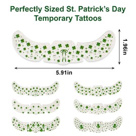 6PCS St. Patrick's Day Face Stickers,Green Glitter Freckles,Shamrock Face Temporary Tattoos for Women, Waterproof St. Patrick's Day accessories,Art Make up Deco Irish Party Favors