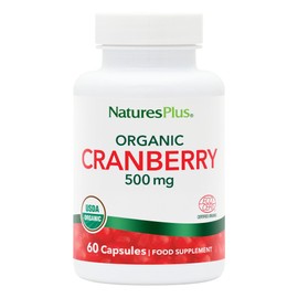 Nature's Plus NaturesPlus Organic Cranberry 500mg Capsules - Organic Cranberry Herbal Supplement, 36 mg of Proanthocyanidins (PACs) - Vegan, Gluten Free - 60 Capsules